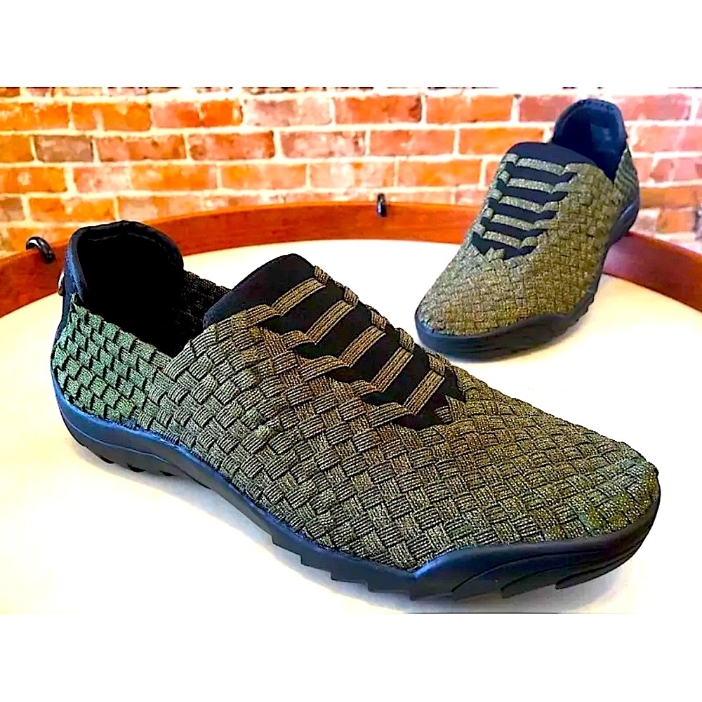 Bernie Mev Rigged Vivaldi Women's Slip On Sneakers metallic green women’s 8M